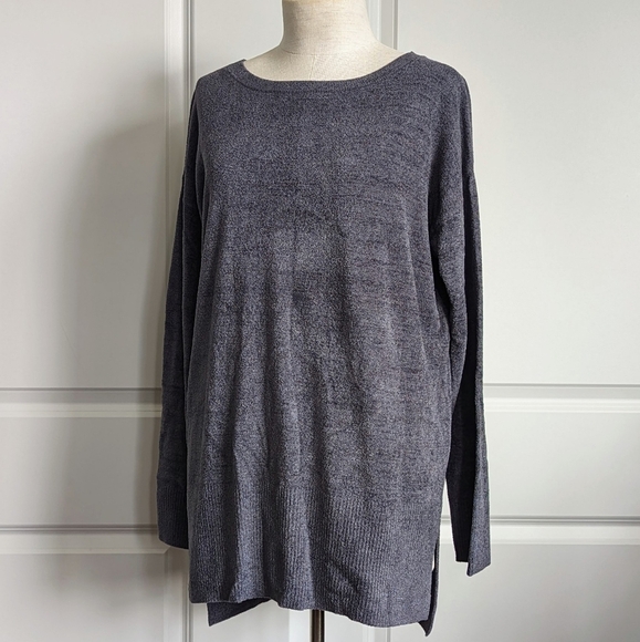 Barefoot Dreams Pullover Paradise Knit CozyChic Ultra Lite® Pacific Blue L NWT - Picture 10 of 13